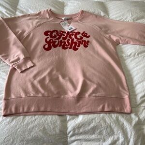 NWT Wildfox Coffee And Sunshine Sweatshirt Size Small | Pink Oversized | Comfy